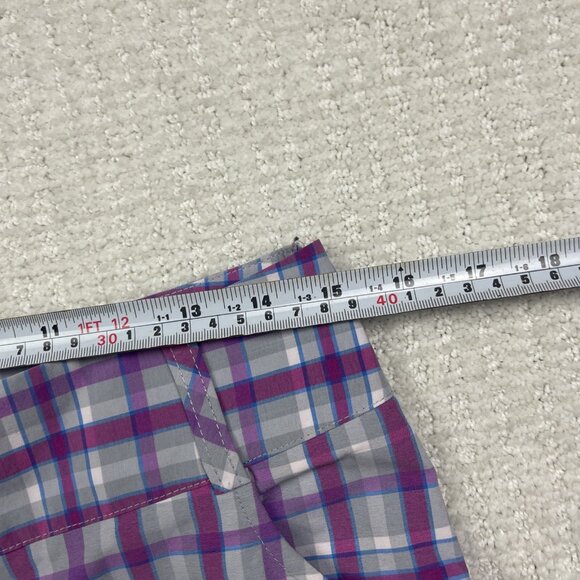 Adidas Capri Pants Womens Plaid Mid Rise Climalite Golf Athletic Casual Read - Picture 7 of 13